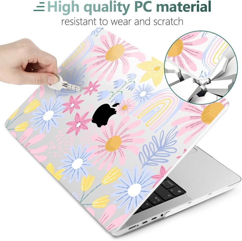 DONGKE Case for M5 MacBook Pro 14 inch 2025 2024-2021 M4 M3 M2 M1, Plastic Hard Shell Cover Compatible with A3434 A3112 A3401 A3185 A2992 A2779 A2442, Retina XDR Display & Touch ID, Florals - Image 4